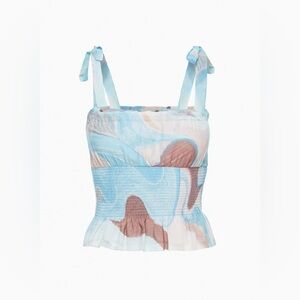 New Aritzia Wilfred Ballad Smocked chiffon camisole
